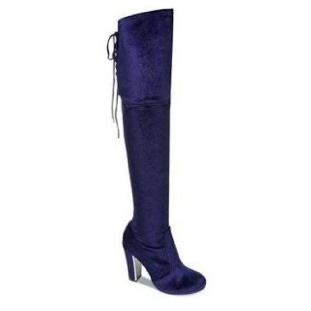Material Girl Priyanka Velvet Laceup Over the Knee
